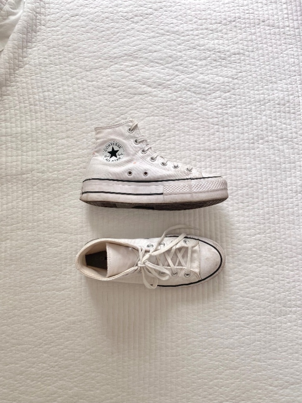 Women’s white converse platform high tops